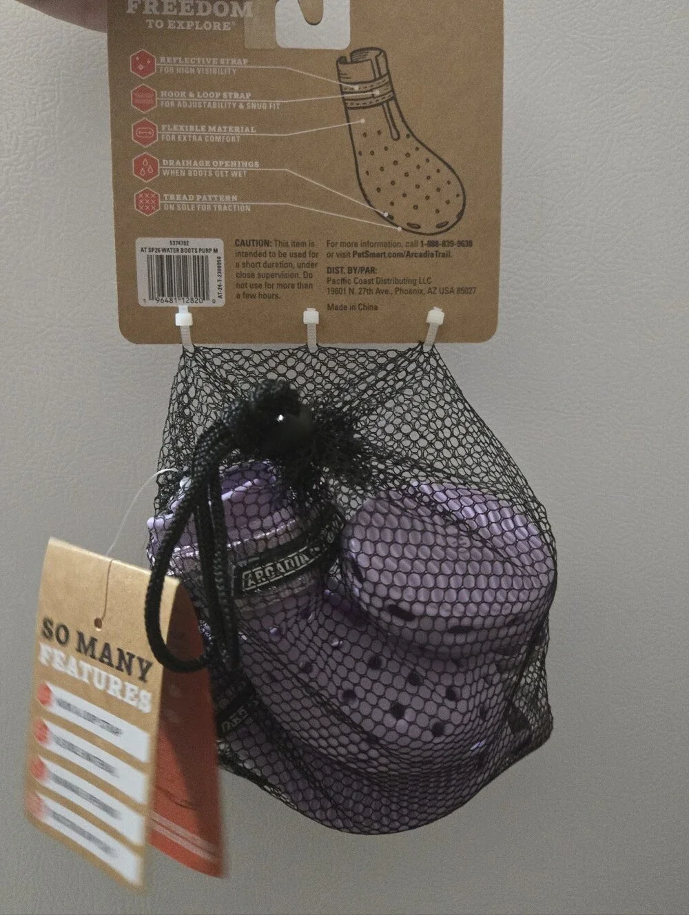 Arcadia Trail Dog Purple Water Boots New In Packaging Size: Medium
